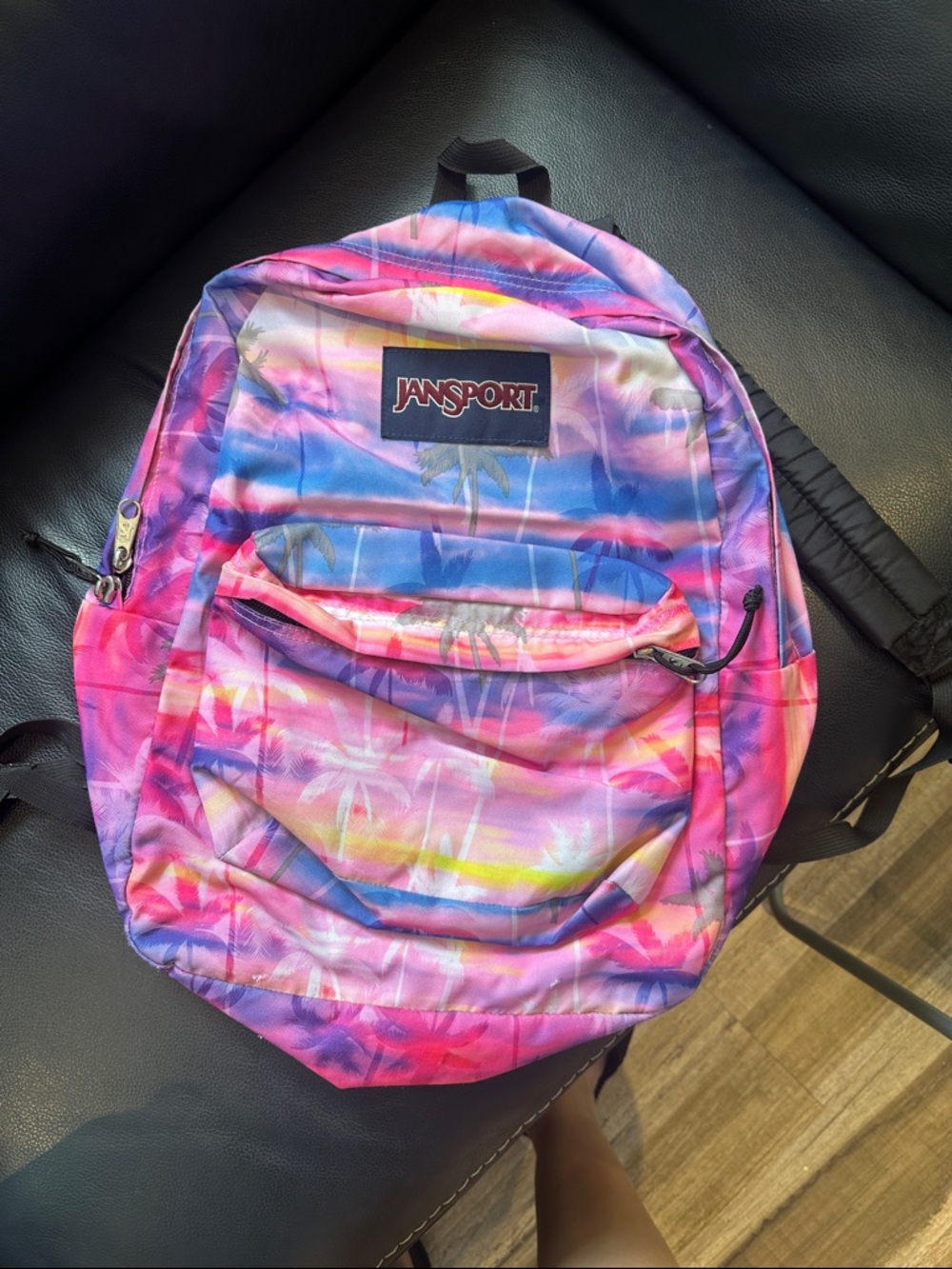Jansport Sunset Palm Print Backpack - Pink, Blue, Purple